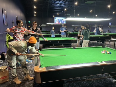 Jordan teaching how to play Pool.